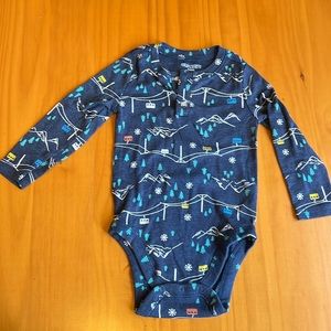 BUNDLE ADD ON - Winter Mountains & Ski Lift Long-Sleeve Onesie Size 18-24m